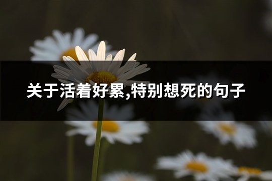 关于活着好累,特别想死的句子(共101句)