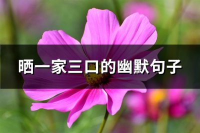 ​晒一家三口的幽默句子(通用90句)
