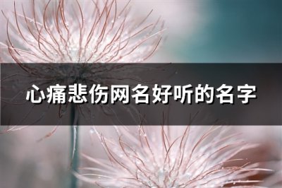 ​心痛悲伤网名好听的名字(精选560个)