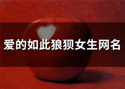 ​爱的如此狼狈女生网名
