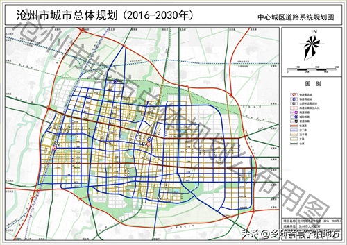 高清！河北省沧州市城市总体规划图（2016-2030），沧州人收藏了